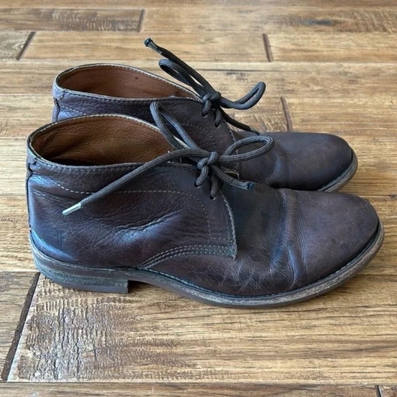 Frye Leather Chukka Boots Brown Distressed Mens Size 9 main image 9